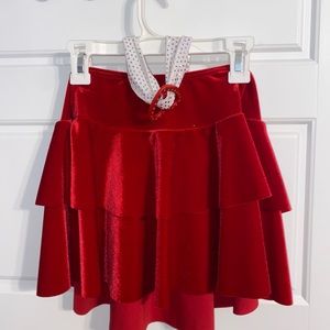 Valentine’s skirt with sequined heart belt.